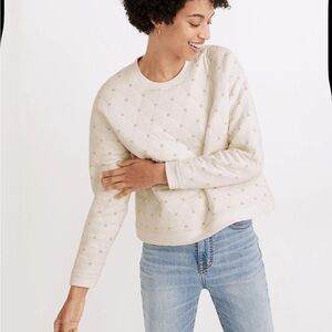 Madewell Cream Quilted Sweatshirt